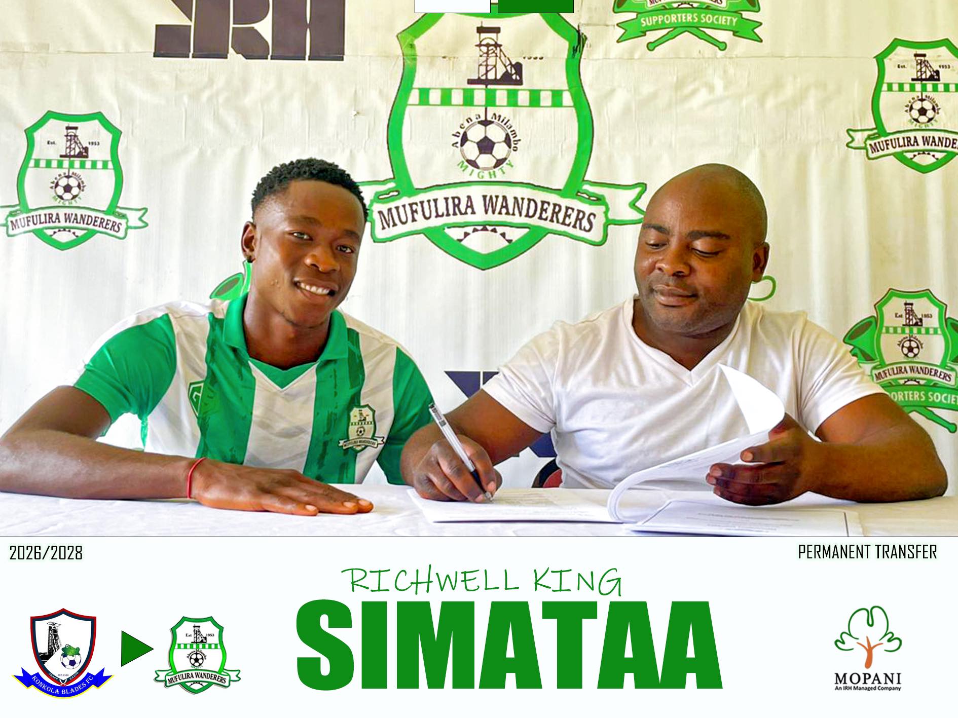 Richwell King Simataa Joins Mufulira Wanderers from Konkola Blades