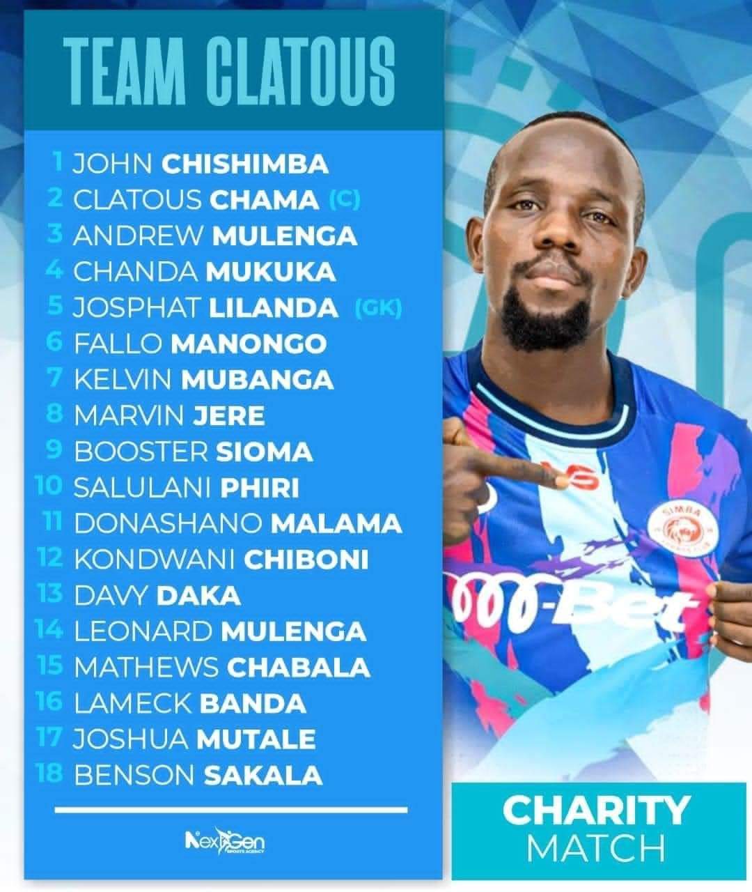 Exciting Charity Showdown: Team Clatous Chota Chama Takes on Team Rally Bwalya