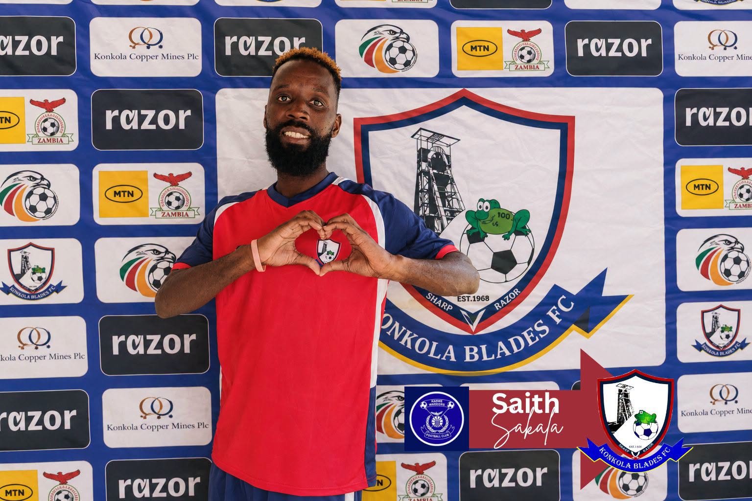 Konkola Blades Sign Saith Sakala from Kabwe Warriors