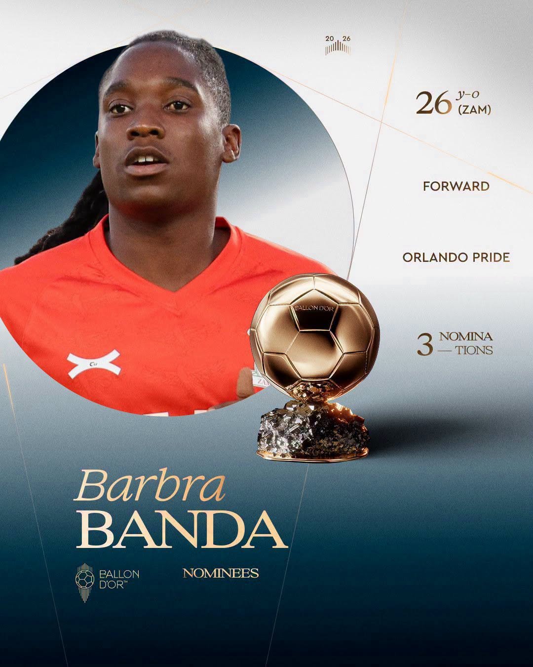 Barbra Banda Earns Third Women’s Ballon d’Or Nomination